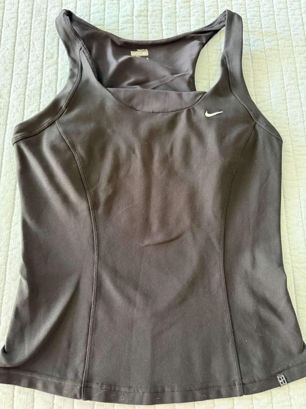 Nike Black Racerback Athletic Tank Top with Swoosh